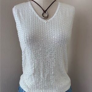 Joseph A White Sequin Tank Top